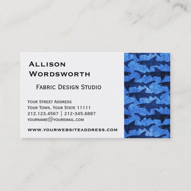 Sharks in the Deep Blue Sea Business Card (Front)