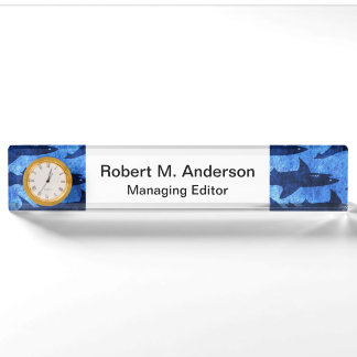 Sharks in the Deep Blue Sea Nameplate