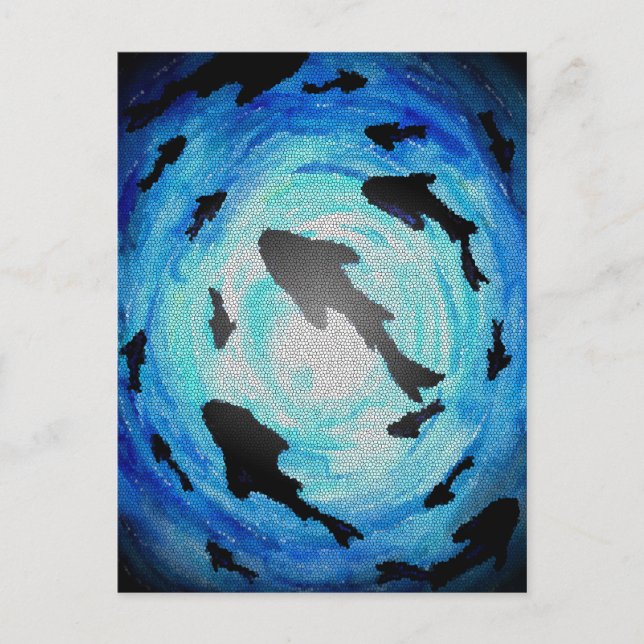 Sharks in the Deep Postcard (Front)