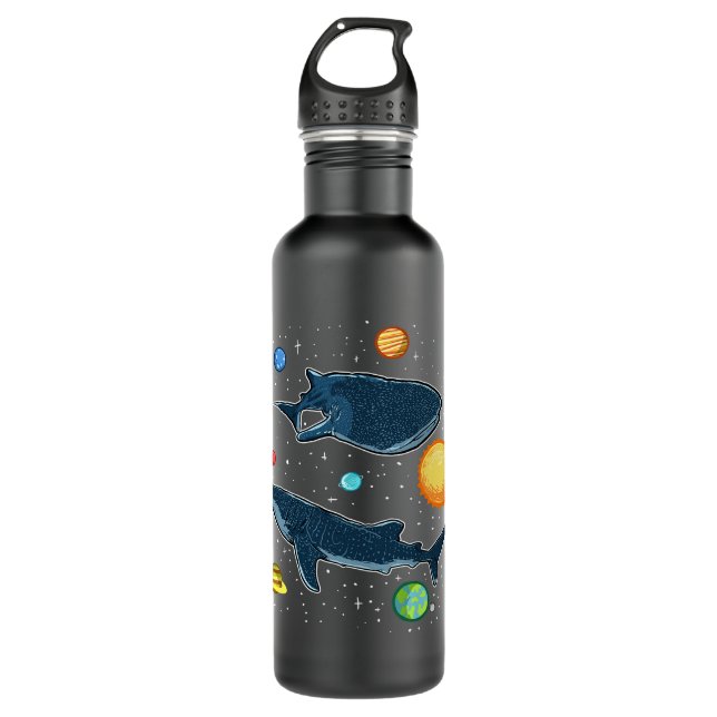 Sharks In The Galaxy Funny Whale Shark Lover 710 Ml Water Bottle (Front)