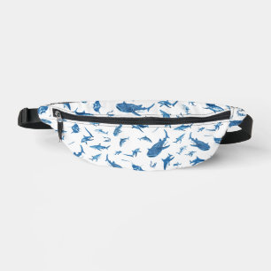 Sharks & Manta Rays|Ocean Art Design Bum Bags