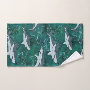 Sharks, marine,sea, fish, predator, animal, jaws, bath towel set