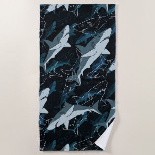 Sharks, marine,sea, fish, predator, animal, jaws,  beach towel