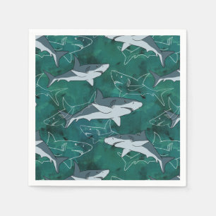 Sharks, marine,sea, fish, predator, animal, jaws, napkin