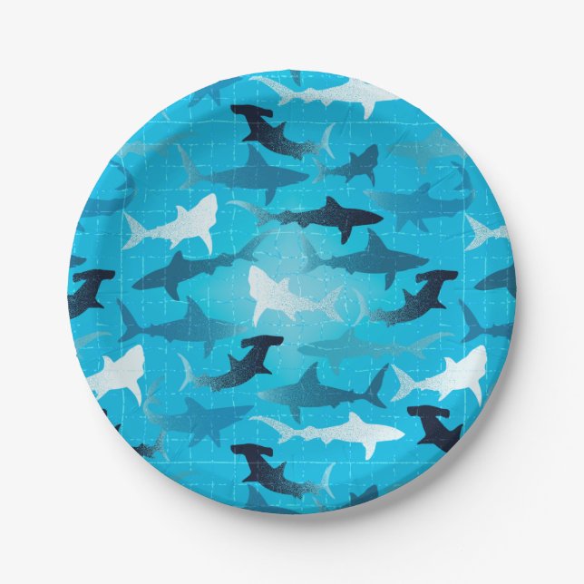 sharks! paper plate (Front)