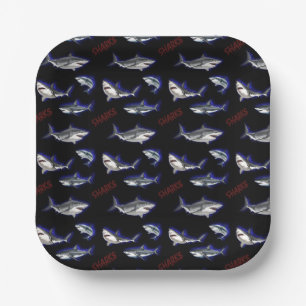 Sharks Paper Plate