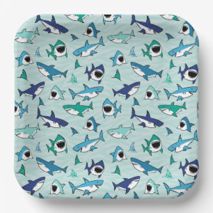 Sharks Paper Plates, Sea Life Party Plate