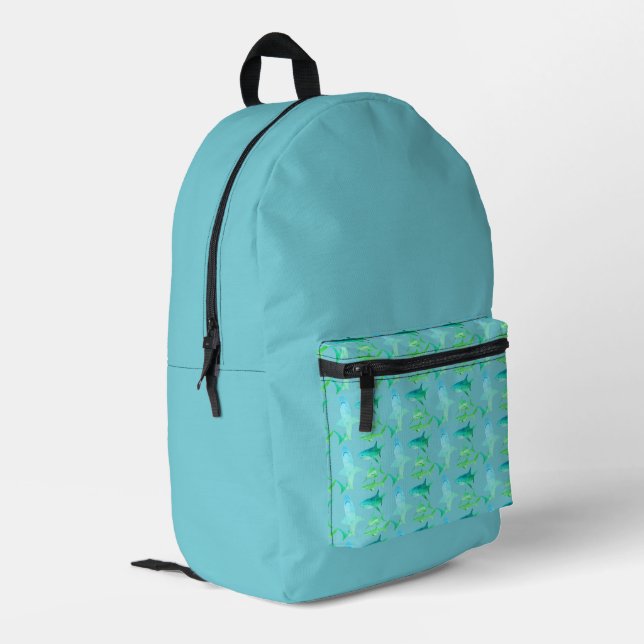 Sharks Printed Backpack (Back Corner Left)