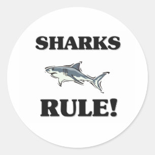 SHARKS Rule! Classic Round Sticker