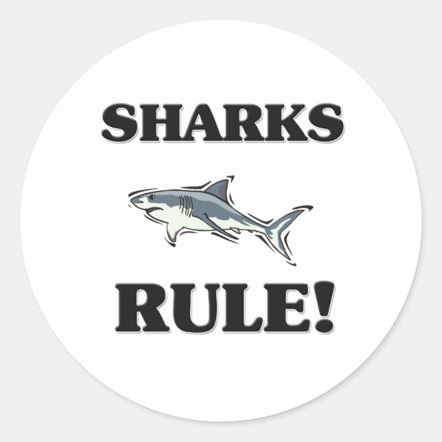 SHARKS Rule! Classic Round Sticker (Front)