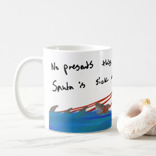 Sharks Santa LOL Derp Art Modern Christmas Coffee Mug