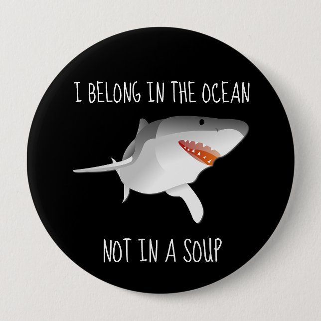 Sharks Save Finning Conservation Environment 10 Cm Round Badge (Front)