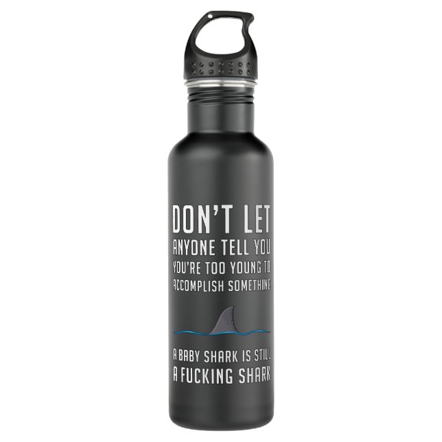 Sharks Shark Fin Fish Sea Ocean Funny Gift Idea 710 Ml Water Bottle (Front)