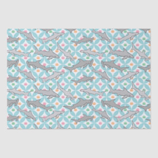 Sharks Swimming the Mid Century Current Tissue Paper