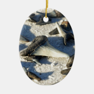 Sharks Teeth from Jax Beach Ceramic Tree Decoration