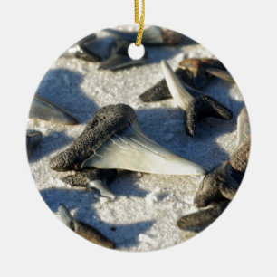 Sharks Teeth from Jax Beach Ceramic Tree Decoration