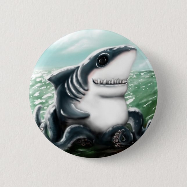 Sharktopus 6 Cm Round Badge (Front)