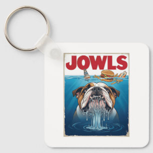 Sharky English Bulldog Jowls Poster Gift Key Ring