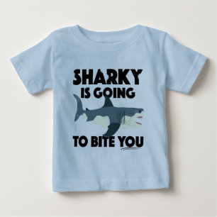 Sharky Is Going To Bite You Design - Baby Fine Jer T-Shirt
