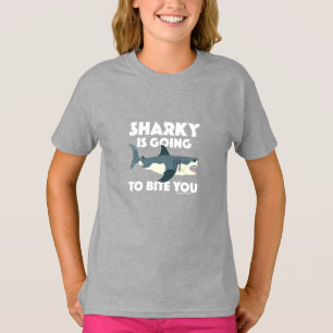 Sharky Is Going To Bite You Design - Girls' Basic T-Shirt