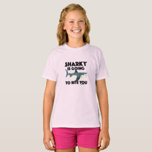 Sharky Is Going To Bite You Design - Girls' Basic  T-Shirt