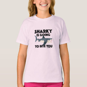 Sharky Is Going To Bite You Design - Girls' Basic T-Shirt