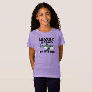 Sharky Is Going To Bite You Design - Girls' Fine J T-Shirt