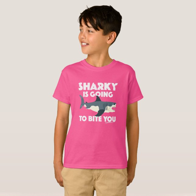 Sharky Is Going To Bite You Design - Kids' Basic T T-Shirt (Front Full)