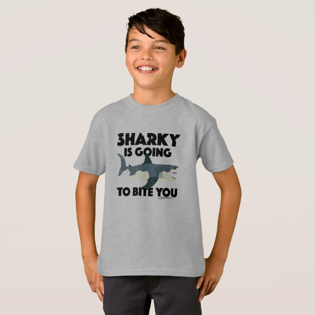 Sharky Is Going To Bite You Design - Kids' Basic T T-Shirt (Front Full)