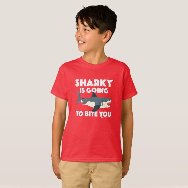 Sharky Is Going To Bite You Design - Kids' Basic T T-Shirt (Front Full)