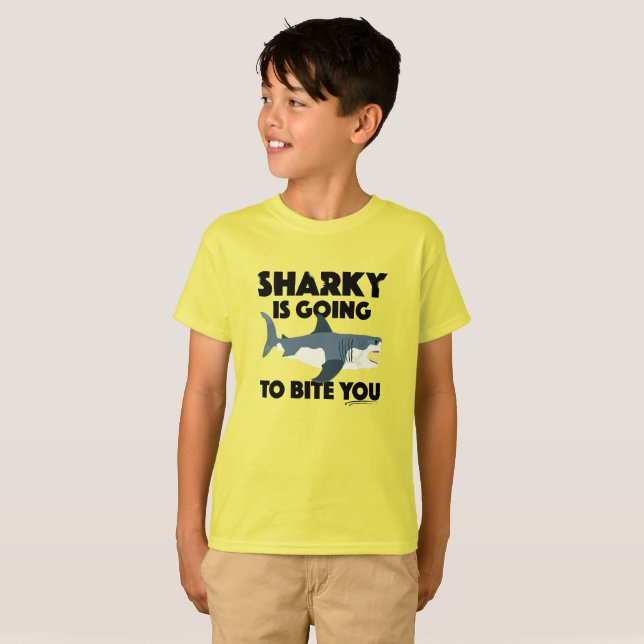 Sharky Is Going To Bite You Design - Kids' Basic T T-Shirt (Front Full)