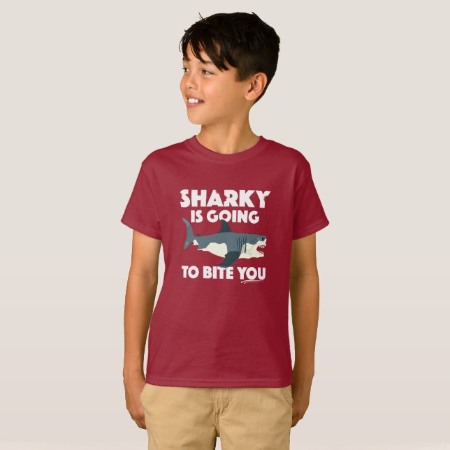 Sharky Is Going To Bite You Design - Kids' Basic T T-Shirt (Front Full)
