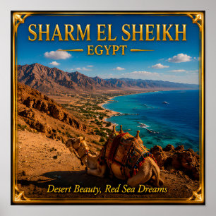 Sharm El Sheikh Egypt Desert Sea Travel Adventure Poster