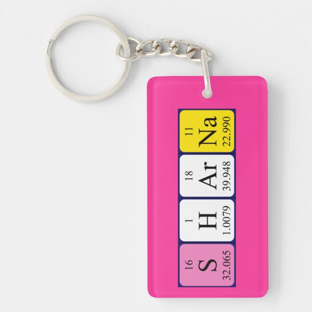 Sharna periodic table name keyring (Front)