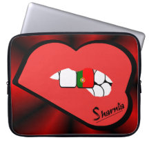 Sharnia’s Lips Portugal Laptop Sleeve (Red Lips)