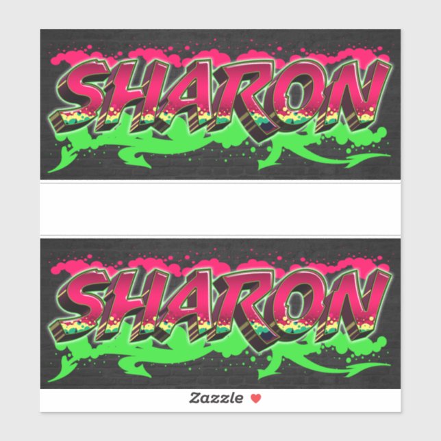 Sharon First Name Graffiti Sticker (Sheet)