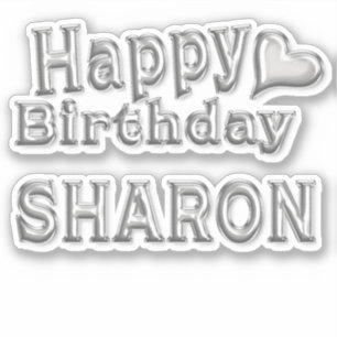 Sharon Happy Birthday silver Sticker