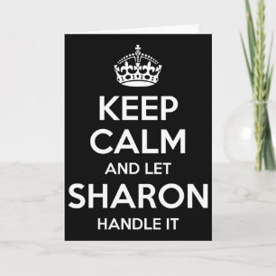 Sharon Keep Calm Personalised Name Funny Birthday Card