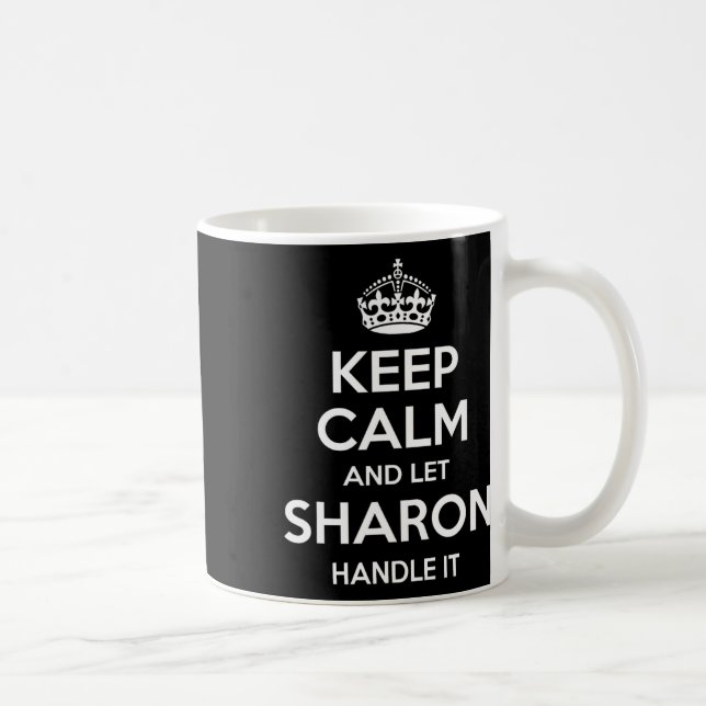 Sharon Keep Calm Personalised Name Funny Birthday  Coffee Mug (Right)