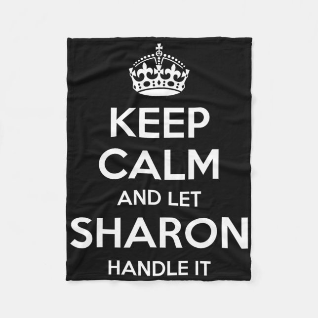 Sharon Keep Calm Personalised Name Funny Birthday  Fleece Blanket (Front)