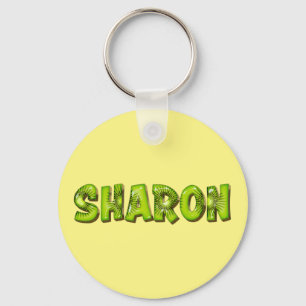 Sharon Name Kiwi Design Keychain