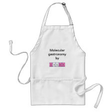 Apron featuring the name Sharon spelled out in symbols of the chemical elements