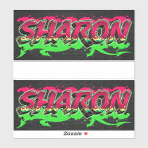 Sharon Vorname Name Graffiti Aufkleber Sticker