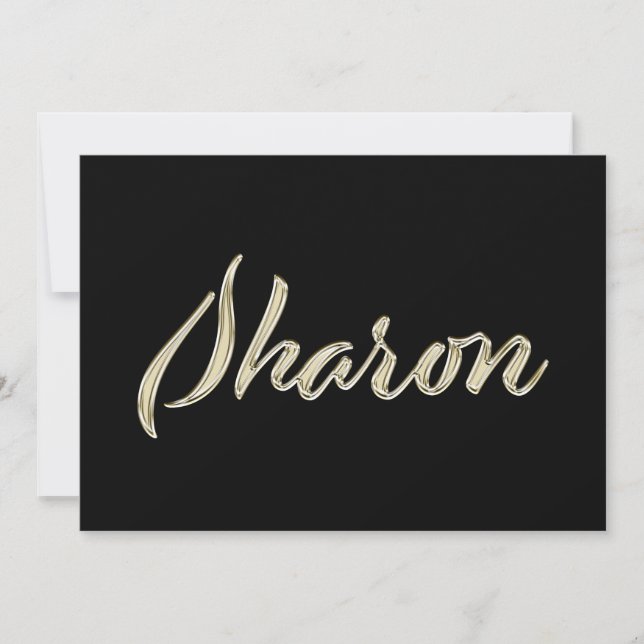 Sharon white gold Handwriting Card (Front)