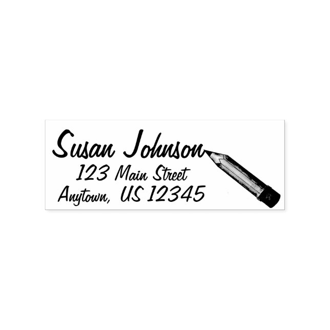 Sharp #2 Pencil School Teacher Writer Address Rubber Stamp (Imprint)
