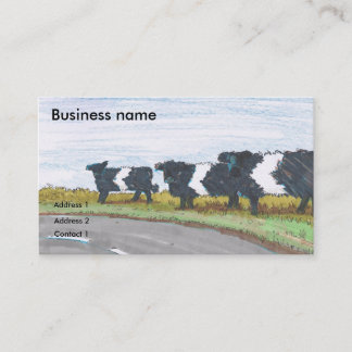 Sharp Bend in Road Cartoon  Business Card