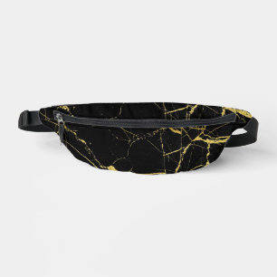 Sharp Black and Gold Marble Bum Bags