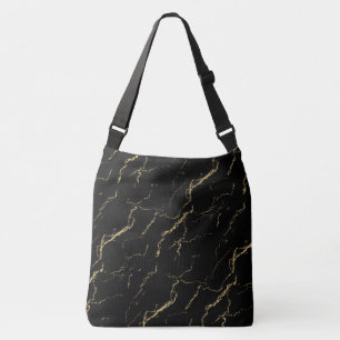 Sharp Black and Gold Marble Crossbody Bag