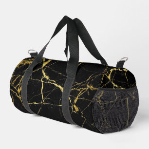 Sharp Black and Gold Marble Duffle Bag