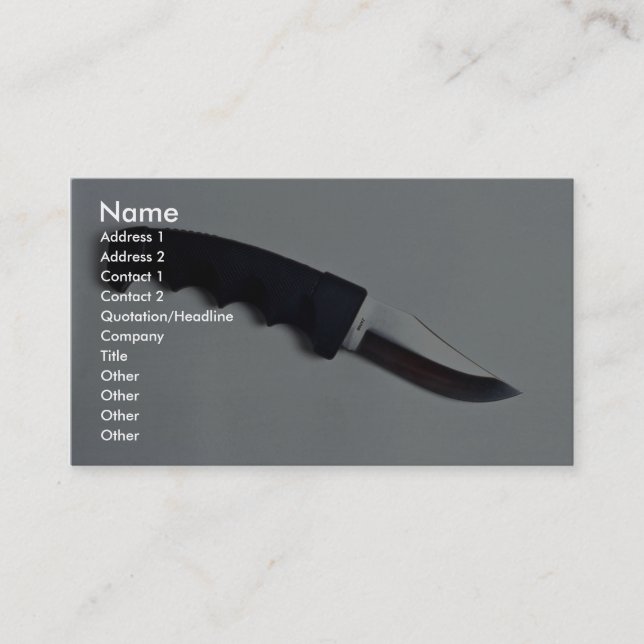 Sharp black knife business card (Front)